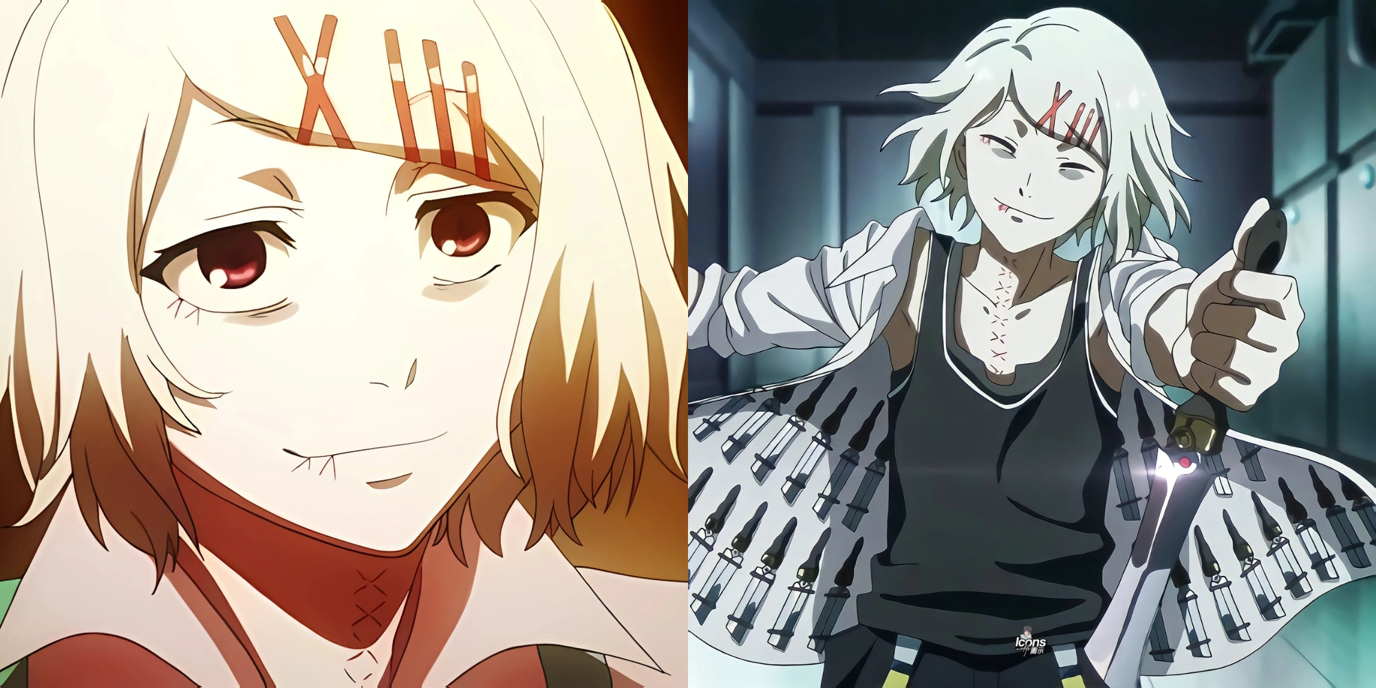 Juzo Suzuya with his characteristic stitches and androgynous appearance