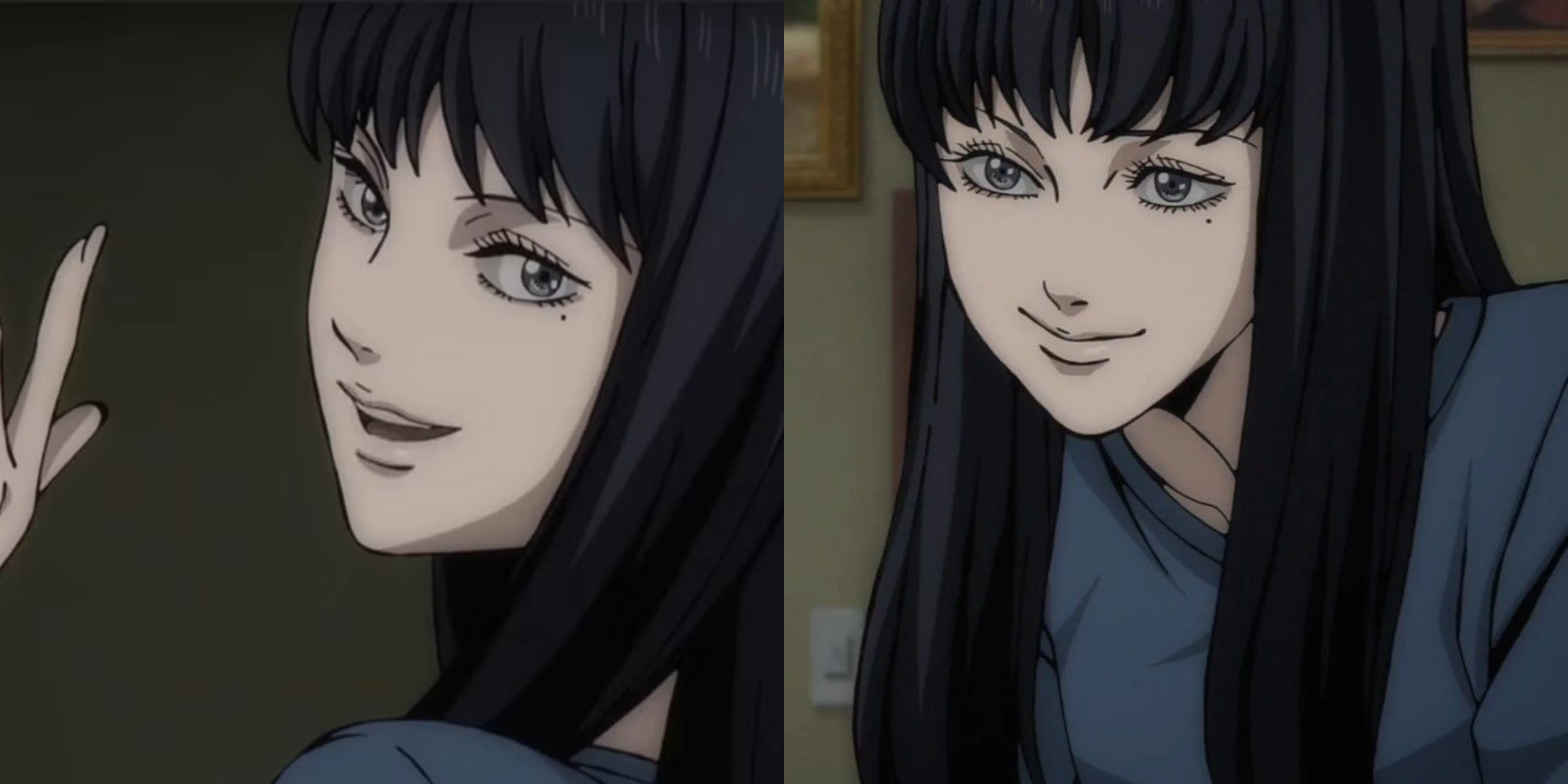 Tomie Kawakami with her signature beauty mark and haunting expression